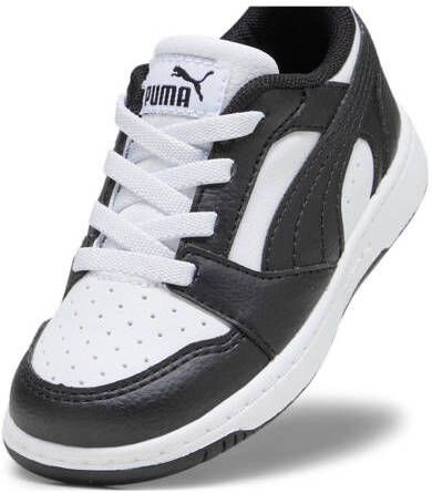 Puma Rebound V6 Lo sneakers zwart wit Jongens Meisjes Leer Meerkleurig 20