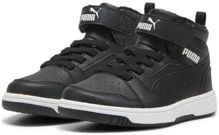 Puma Rebound V6 Mid sneaker zwart Jongens Meisjes Imitatieleer 28 Sneakers