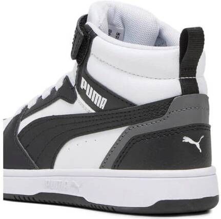 Puma Rebound v6 Mid V6 Mid sneakers wit zwart Jongens Meisjes Imitatieleer 28