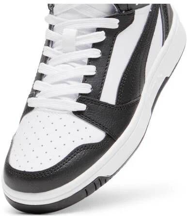 Puma Rebound v6 Mid V6 Mid sneakers wit zwart Jongens Meisjes Imitatieleer 38