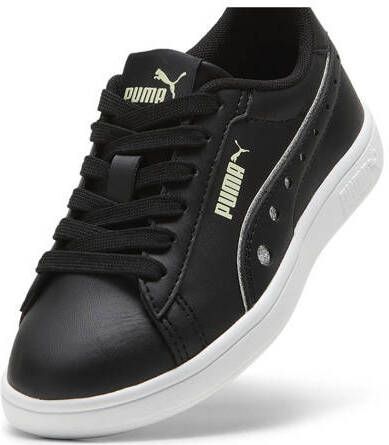 Puma Smash 3.0 Dance Party sneakers zwart wit groen Jongens Meisjes Imitatieleer 28