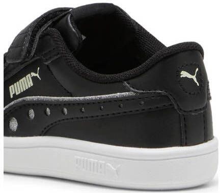 Puma Smash 3.0 Dance Party V sneakers zwart zilver Jongens Meisjes Leer 24