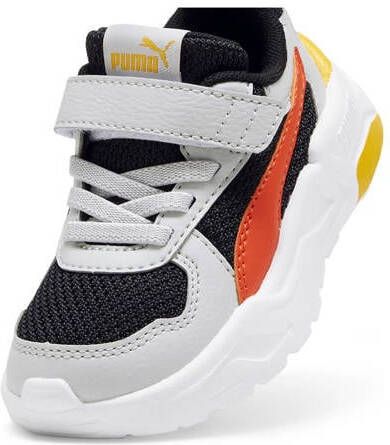 Puma Trinity Lite sneakers zwart rood lichtgrijs Jongens Meisjes Mesh Meerkleurig 22