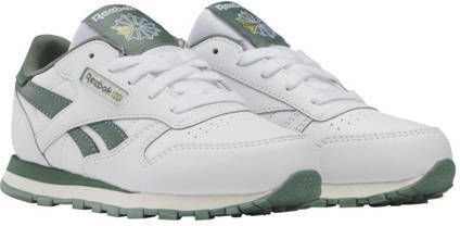 Reebok Classics Classic Leather sneakers wit donkergroen Leer Effen 27