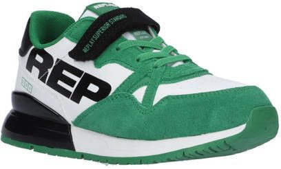 Replay Shoot Jr suède sneakers groen wit Jongens Suede Meerkleurig 28