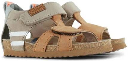 Shoesme leren sandalen grijs cognac Bruin Jongens Leer Meerkleurig 29