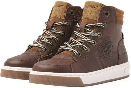 VINGINO Duncan Mid leren sneakers bruin Jongens Leer Meerkleurig 32