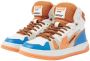 VINGINO Joshua mid leren sneakers blauw oranje Jongens Leer Meerkleurig 28 - Thumbnail 1