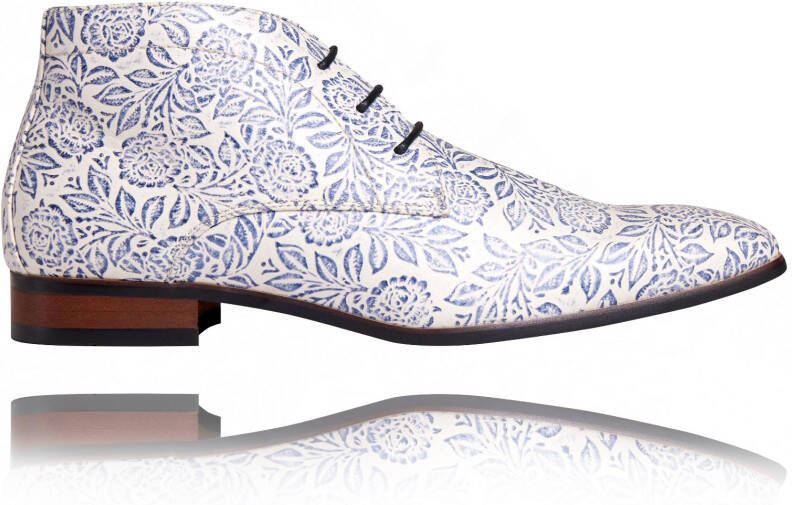 Lureaux Blue Horizon Flower High Handgemaakte Nette Schoenen Voor Heren