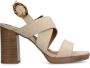 Manfield Dames Beige suède pumps met gesp - Thumbnail 3