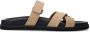 Manfield Dames Beige gekruiste suède slippers - Thumbnail 2