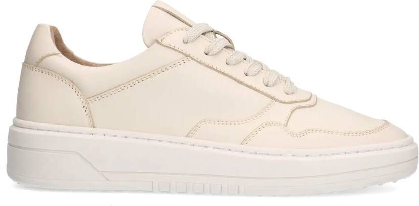 Manfield Beige leren sneakers