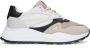 Manfield Dames Beige leren sneakers met mesh details - Thumbnail 2