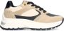 Manfield Dames Beige leren sneakers met suède details - Thumbnail 2