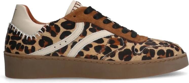 Manfield Beige leopard sneakers