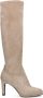 Manfield Dames Beige stretch laarzen met hak - Thumbnail 3