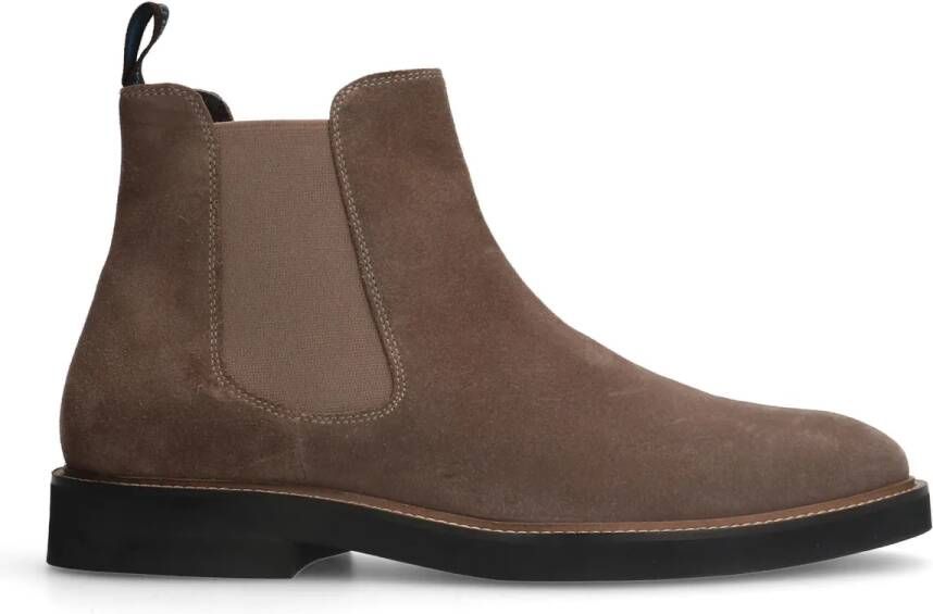 Manfield Beige suède chelsea boots