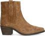 Manfield Dames Beige suède cowboy laarzen - Thumbnail 3