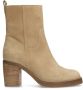 Manfield Dames Beige suède enkellaarsjes - Thumbnail 3