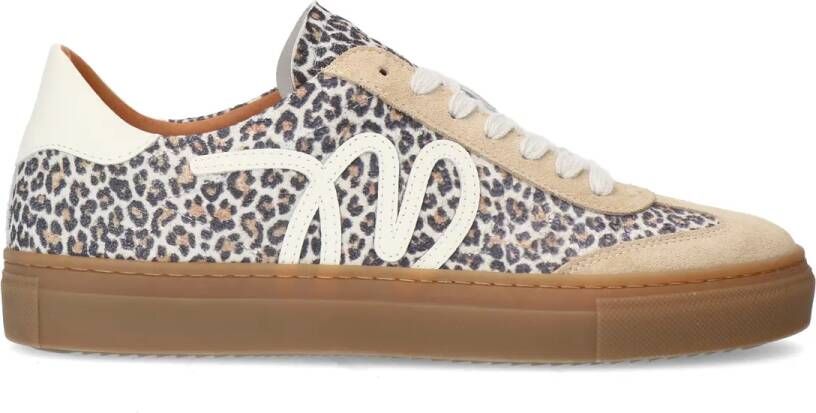 Manfield Beige suède leopard sneakers