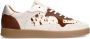 Manfield Dames Beige suède sneakers met cow details - Thumbnail 2