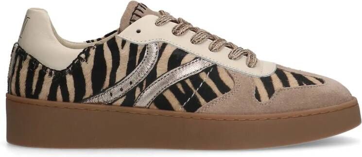 Manfield Beige zebraprint sneakers