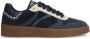 Manfield Dames Blauwe suède sneakers met fluwelen details - Thumbnail 2