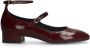 Manfield Dames Bordeaux rode lak leren Mary Jane pumps - Thumbnail 3