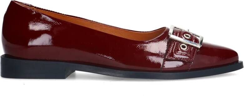 Manfield Dames Bordeaux rode lakleren ballerina's