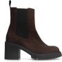 Manfield Dames Bruine suède chelsea boots met hak - Thumbnail 3