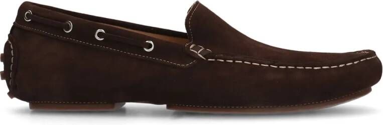 Manfield Bruine suède loafers