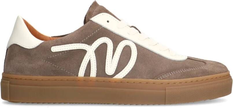 Manfield Bruine suède sneakers