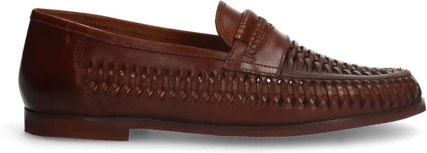 Manfield Cognac leren loafers