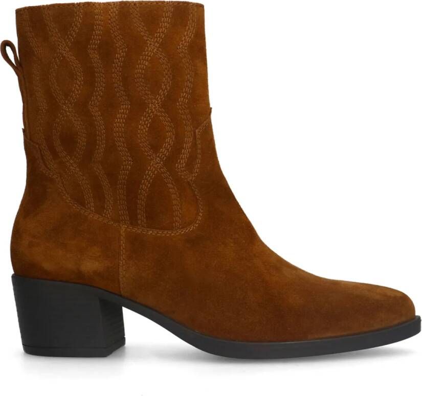 Manfield Cognac suède western boots