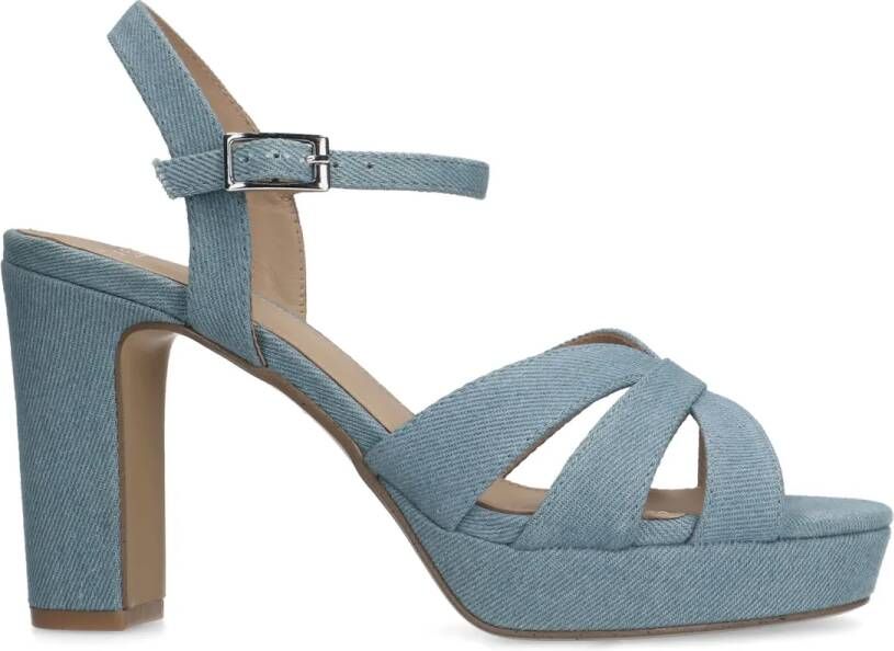 Manfield Denim sandalen met hak