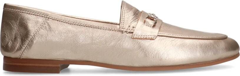 Manfield Gouden leren loafers