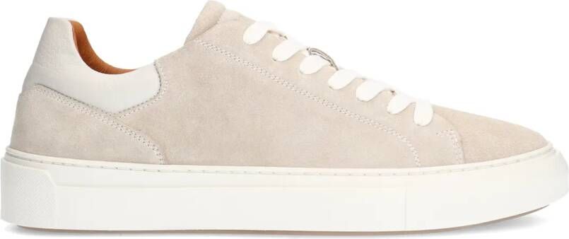 Manfield Licht grijze suède sneakers