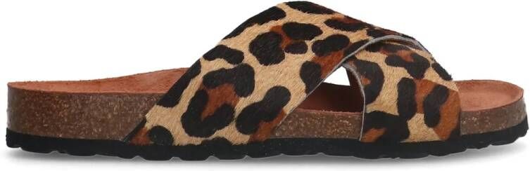 Manfield Luipaard slippers