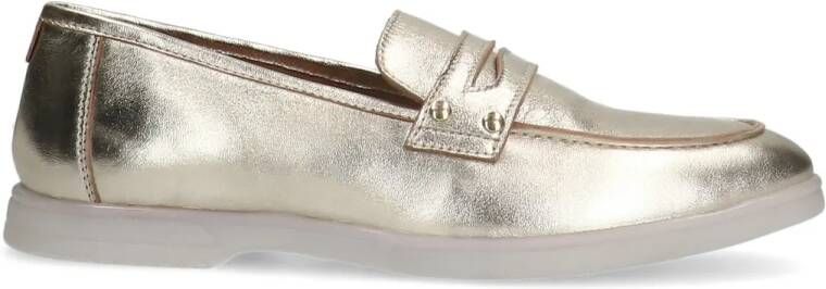 Manfield Metallic gouden leren loafers