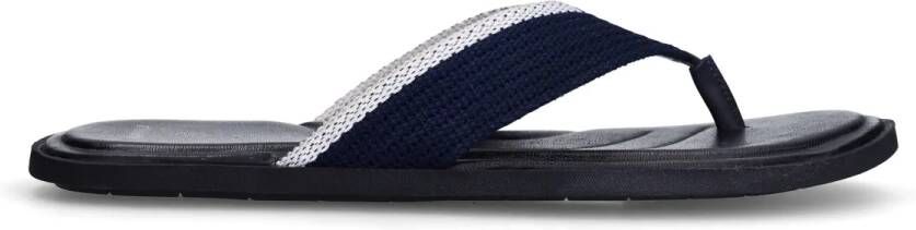 Manfield Navy canvas slippers