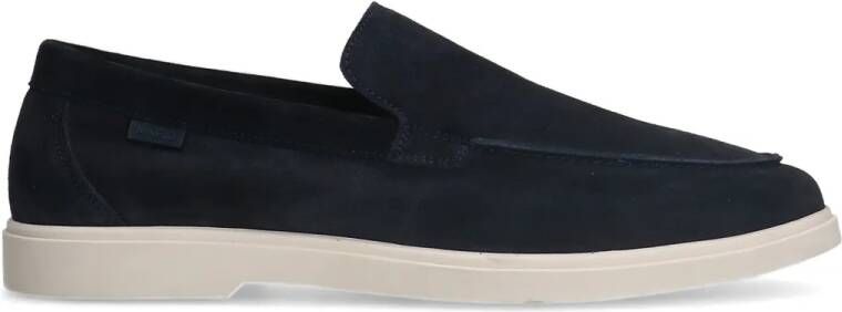 Manfield Navy suède loafers