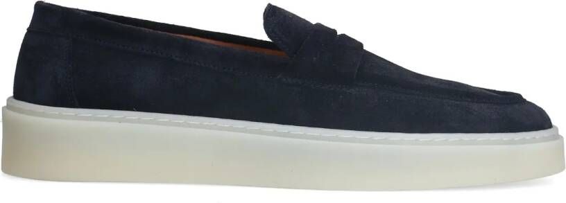 Manfield Navy suède loafers