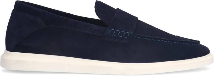 Manfield Navy suède loafers