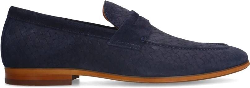 Manfield Navy suède loafers