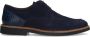 Manfield Heren Navy suède veterschoenen met croco details - Thumbnail 3