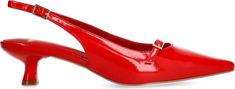 Manfield Rode lak slingbacks