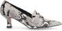 Manfield leren pumps met slangenprint grijs - Thumbnail 3