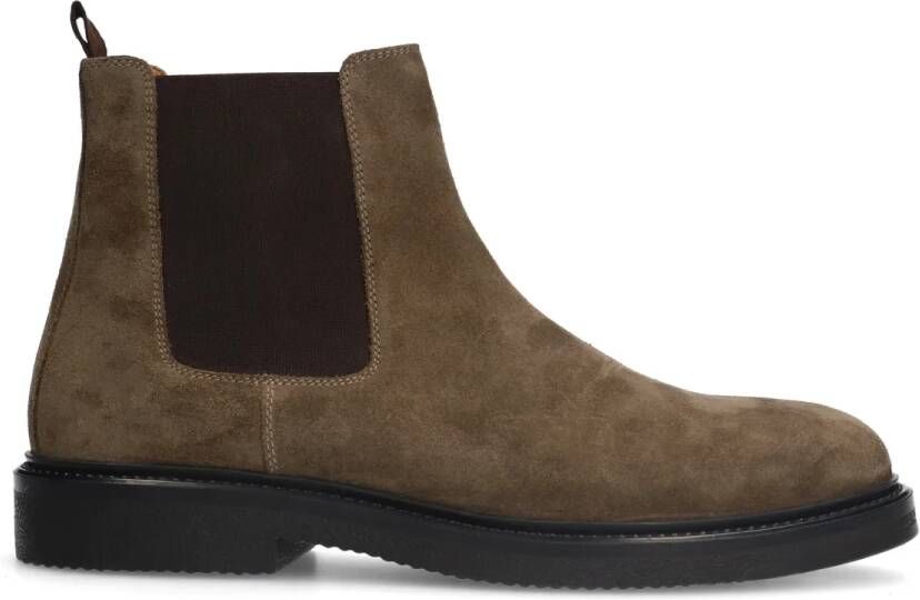 Manfield Taupe suède chelsea boots