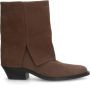 Manfield Dames Taupe suède cowboy laarzen met flap - Thumbnail 2