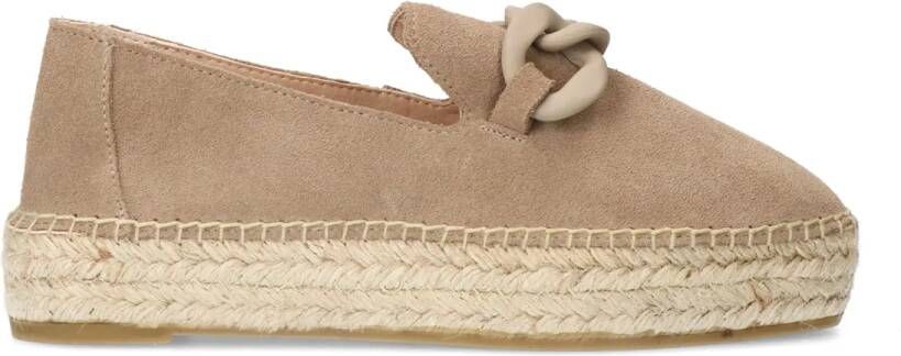 Manfield Taupe suède espadrilles met chain